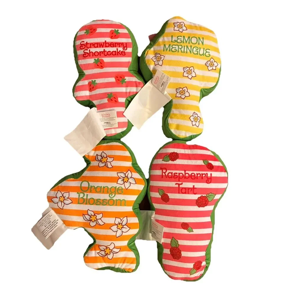 4 Piece Set Of Strawberry Shortcake And Friends Pillows. New. 9”-10” Each.